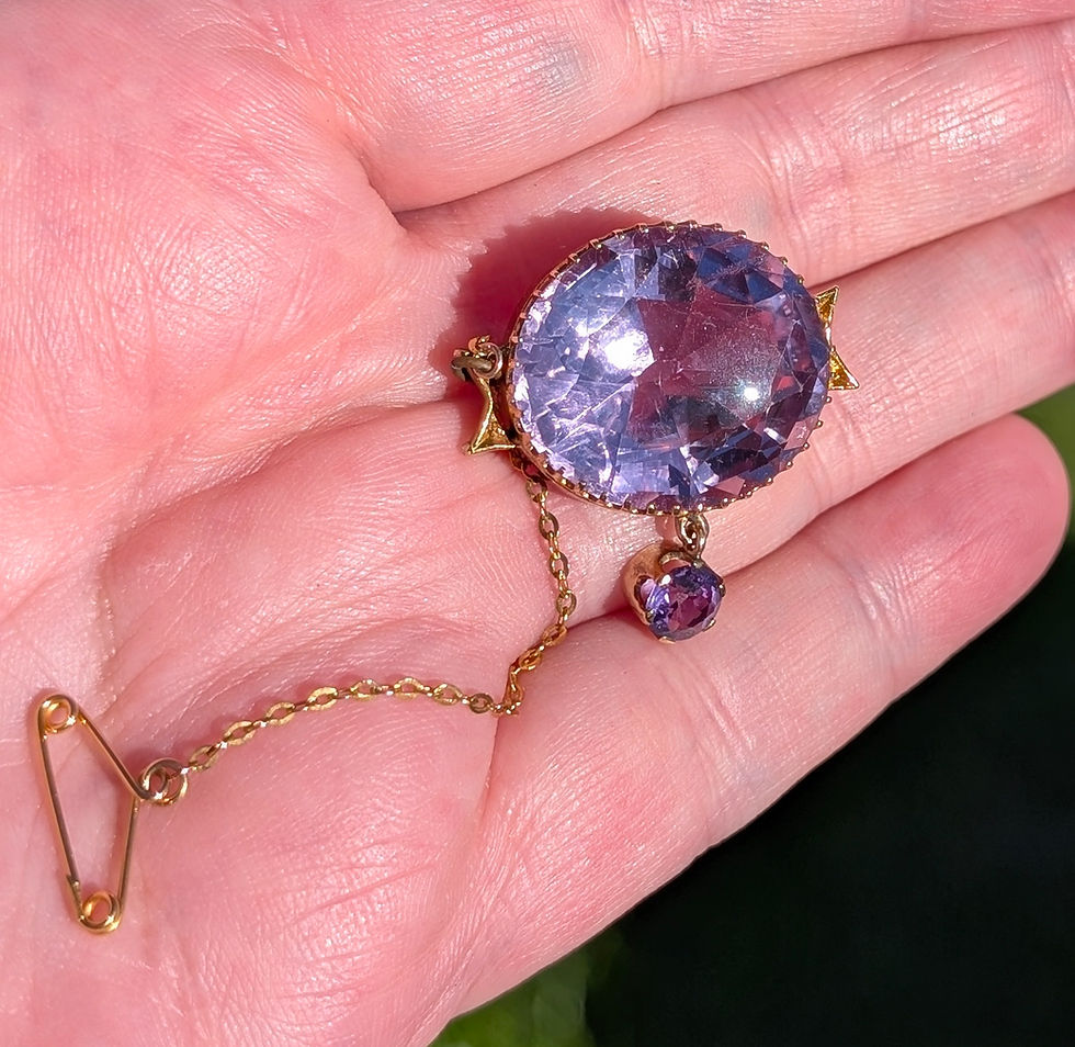 Thumbnail: Antique Victorian Amethyst Gold Brooch