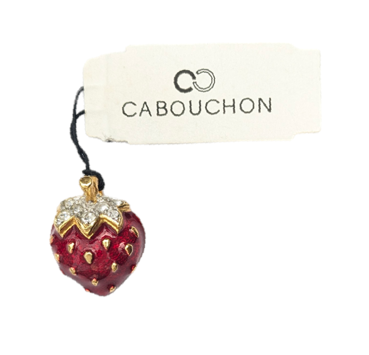Thumbnail: Red enamel and crystal pendant