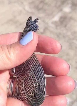 Thumbnail: Large Vintage Jonette Jewellery Cat Brooch