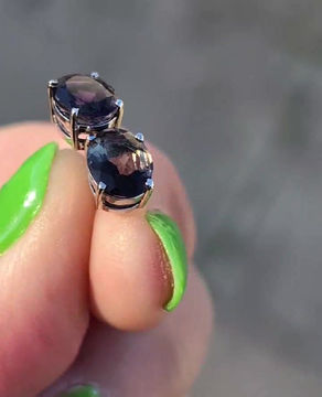 Thumbnail: Vintage Iolite Stud Earring
