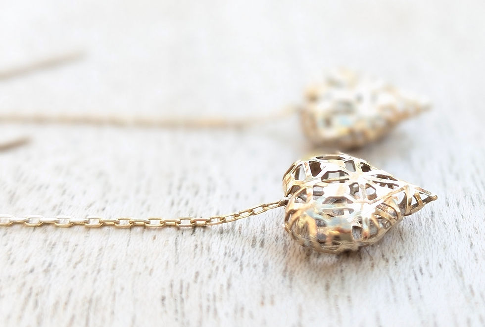 Thumbnail: Vintage Heart Drop Earrings 
