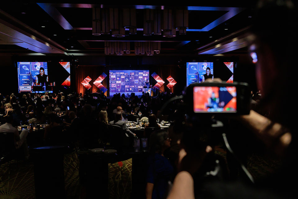 IMAG live feed for gala event production, camera operator with Blackmagic camera