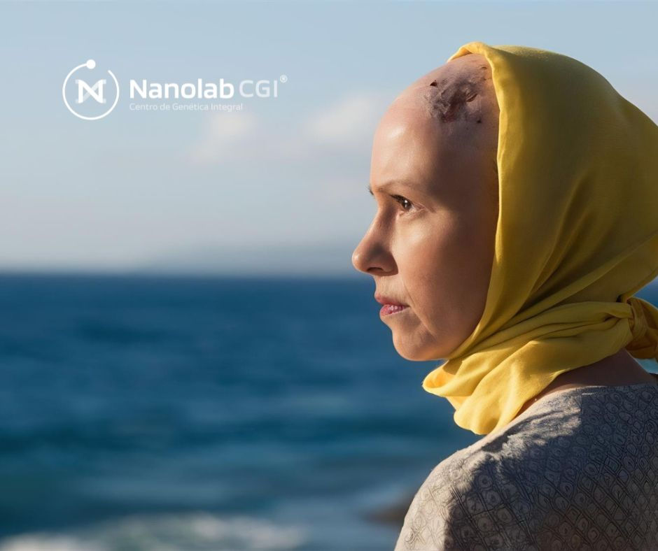 Mujer con cáncer de piel