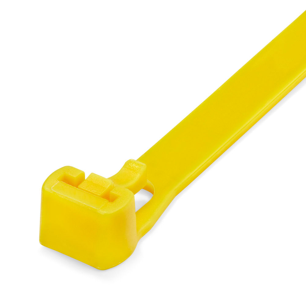 250 x 7.6mm Yellow Quick Release Cable Ties - Pack of 100