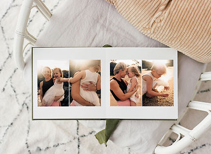 fine art album featuring family photography moments, taken by Sarah Joy Rockhampton Photographer