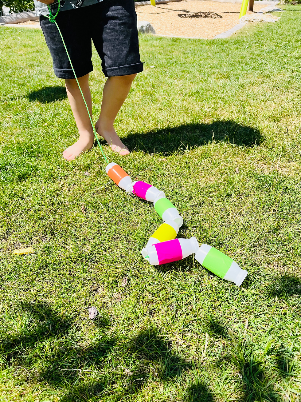 Pull along yoghurts cup train