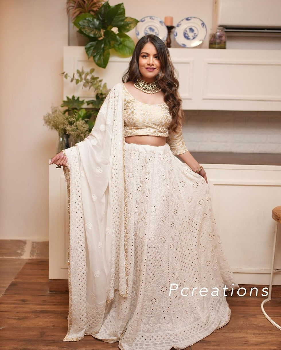 Thumbnail: Noor Exclusive Ready to wear  Chikankari Lehnga 