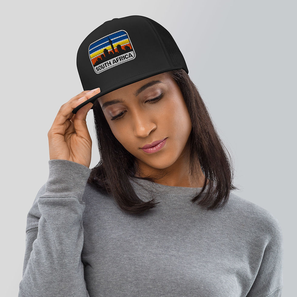 Thumbnail: Trucker Cap -Johannesburg Skyline-black or black & wight