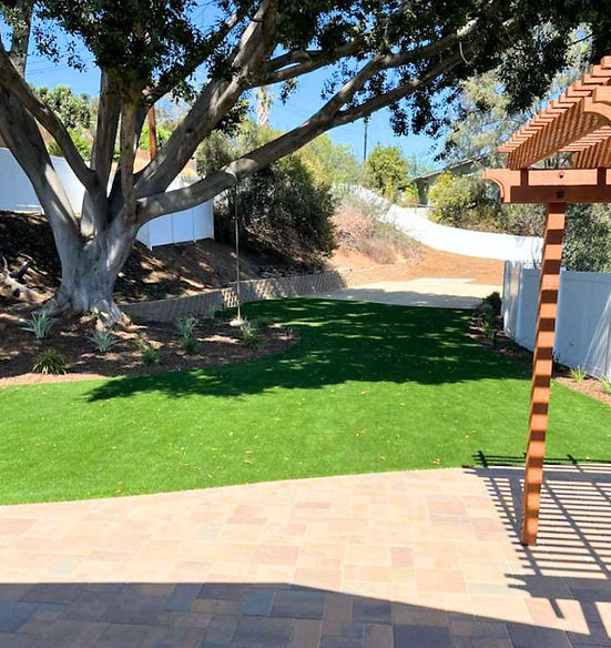 Full Backyard Renovation with Artificial Turf & Pergola