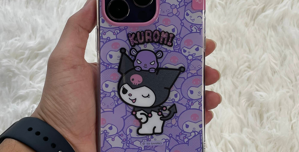 Kuromi and Baku เคสไอโฟนคุโรมิ เคส iPhone 15 Pro Max เคสกันกระแทกรอบด้าน