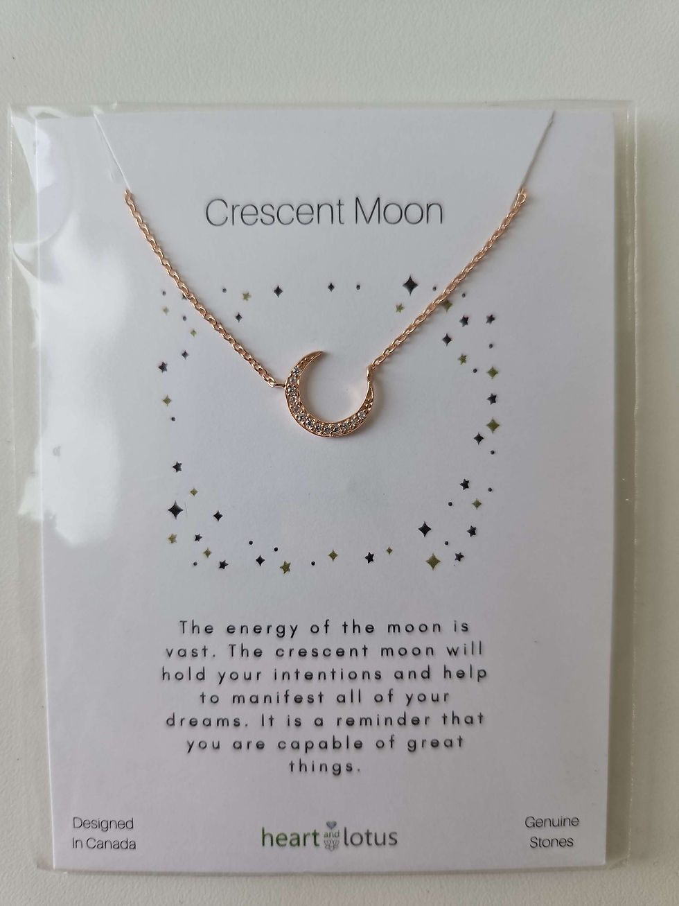Thumbnail: Crystal Crescent Moon Necklace, Silver 925 or Gold plated 14k
