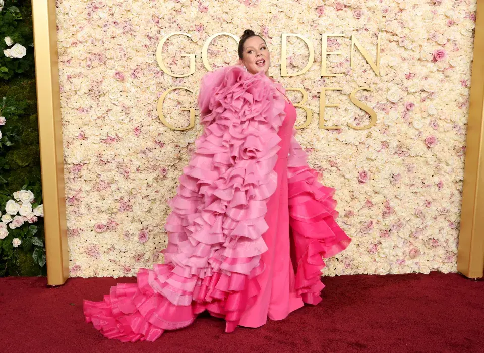 Melissa McCarthy's pink Christian Siriano gown.