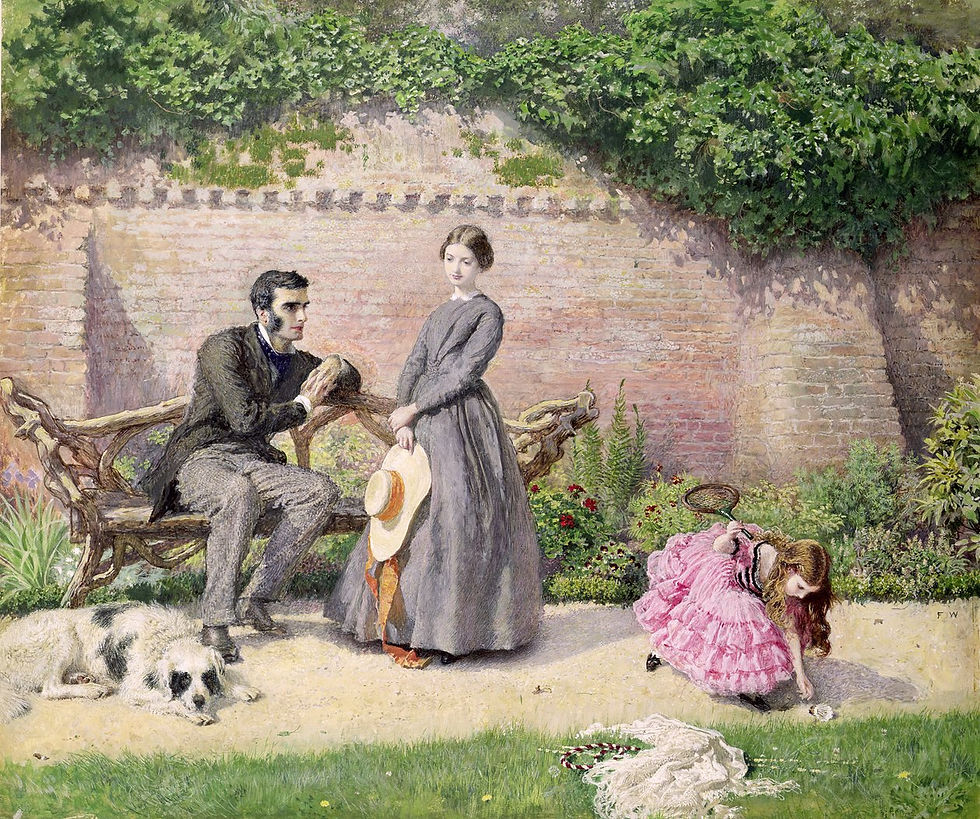 Rochester and Jane Eyre by Fredrick Walker, Watercolor on Paper. Undated.