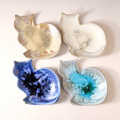 ねこ皿（大）ネルソンタイプ | 銀河釉 玉峰窯