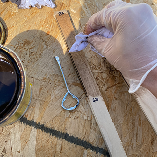 Staining the 4' Slats - Motor City Designworks | Detroit Interior Design