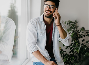 Man Talking Cheerfully