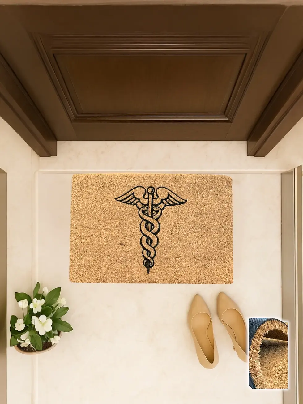 Asclepius 40x60 cm, Sağlık Kliniği Kapı Önü Koko Paspası