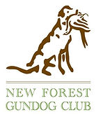 Outline drawing of a brown dog with a pheasant in his mouth sat down with New Forest Gundog Club written underneath