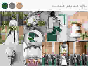 Emerald, grey, copper wedding colours, fall palette, wedding palette, destination wedding portugal, lisbon. white dots wedding planning