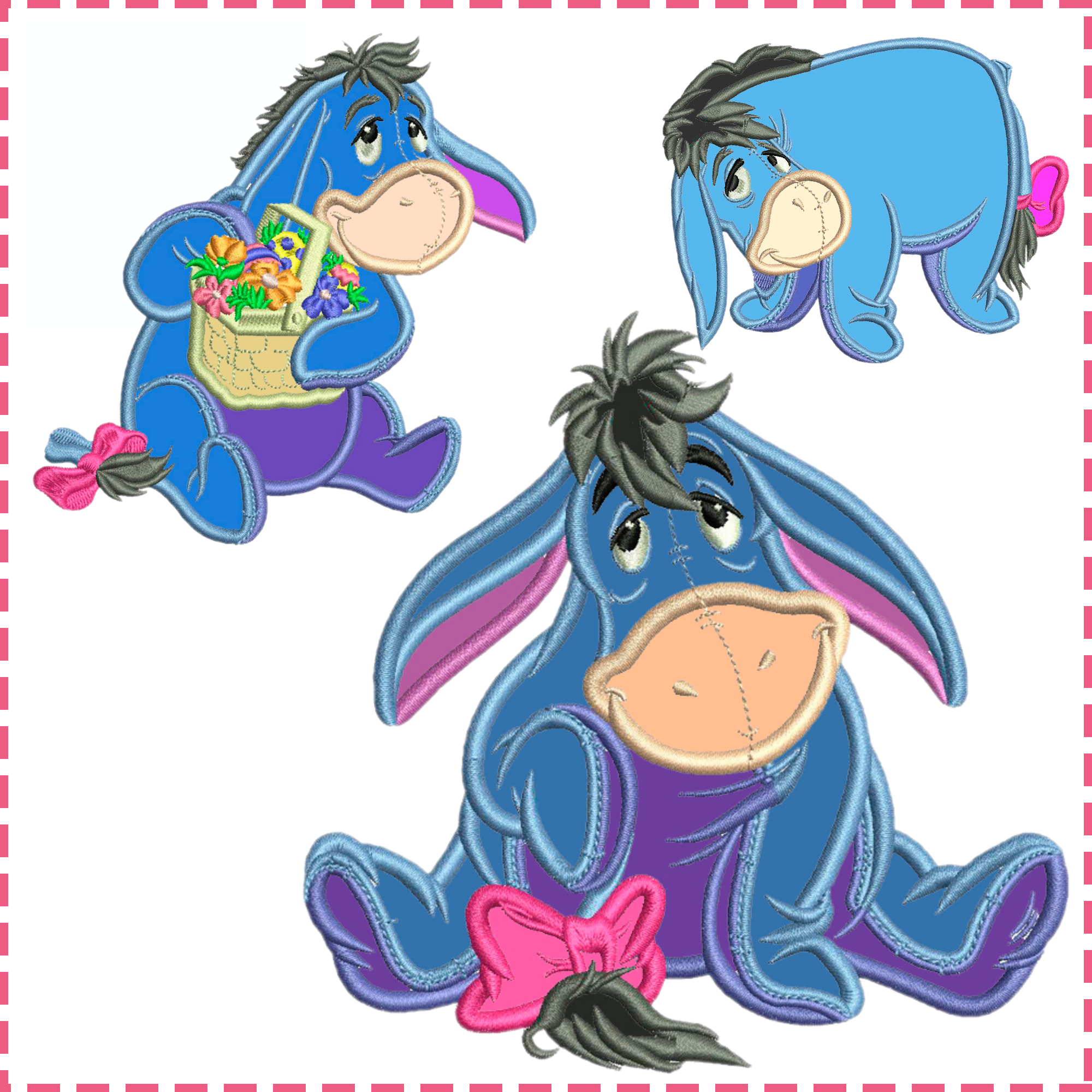 Eeyore Appliqué Set. Winnie-The-Pooh. Machine Embroidery Applique Design