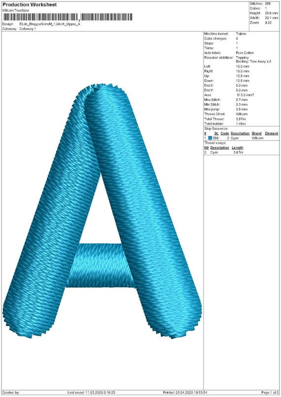 Thumbnail: Blogger Sans Embroidery Font. BX+10 Formats. Machine Embroidery Alphabet Design