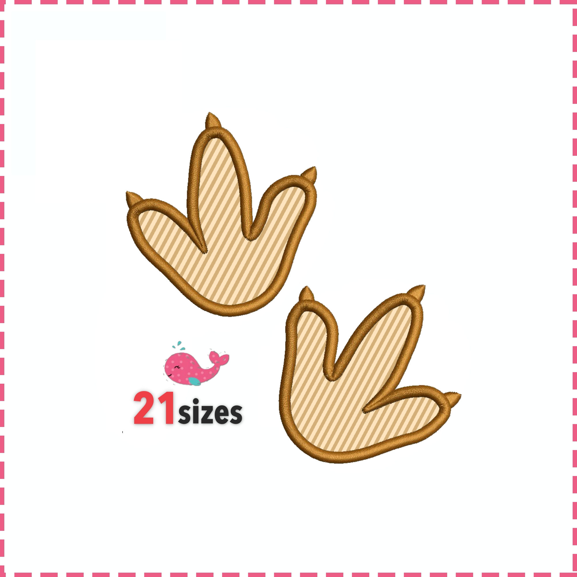 Footprints Appliqué. Machine Embroidery Applique Design.