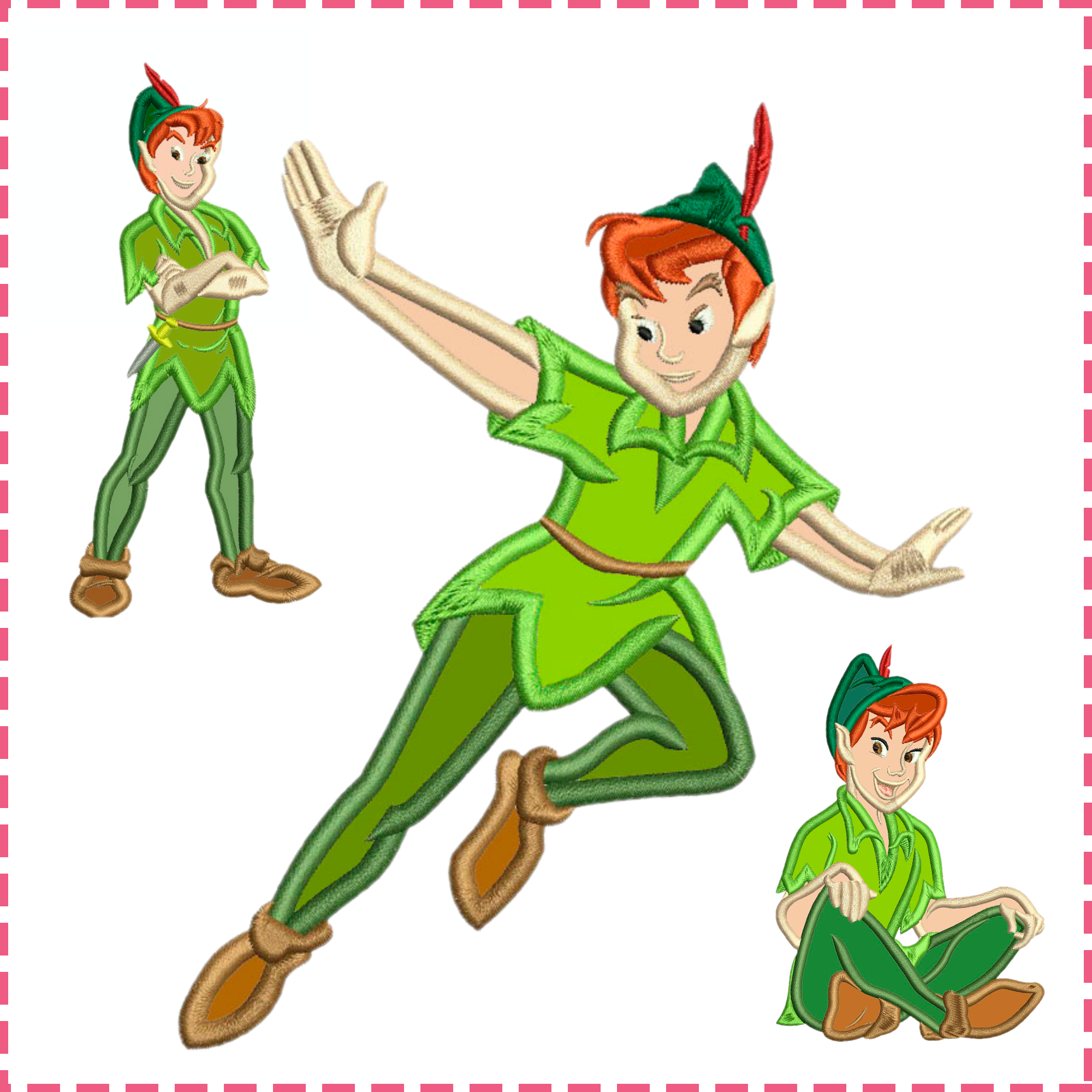 Peter Pan Appliqué Set. Peter Pan. Machine Embroidery Applique Design