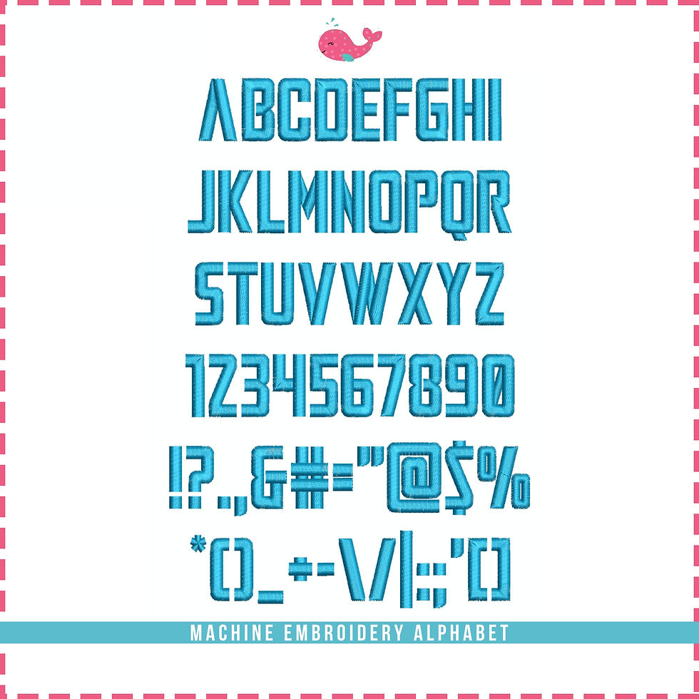 Thumbnail: Mandalore Embroidery Font. BX+10 Formats. Block Machine Embroidery