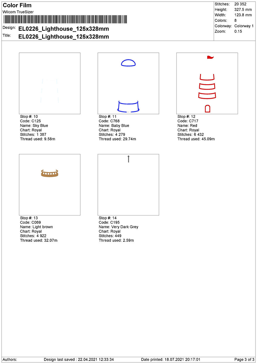 Thumbnail: Lighthouse Appliqué. Machine Embroidery Applique Design