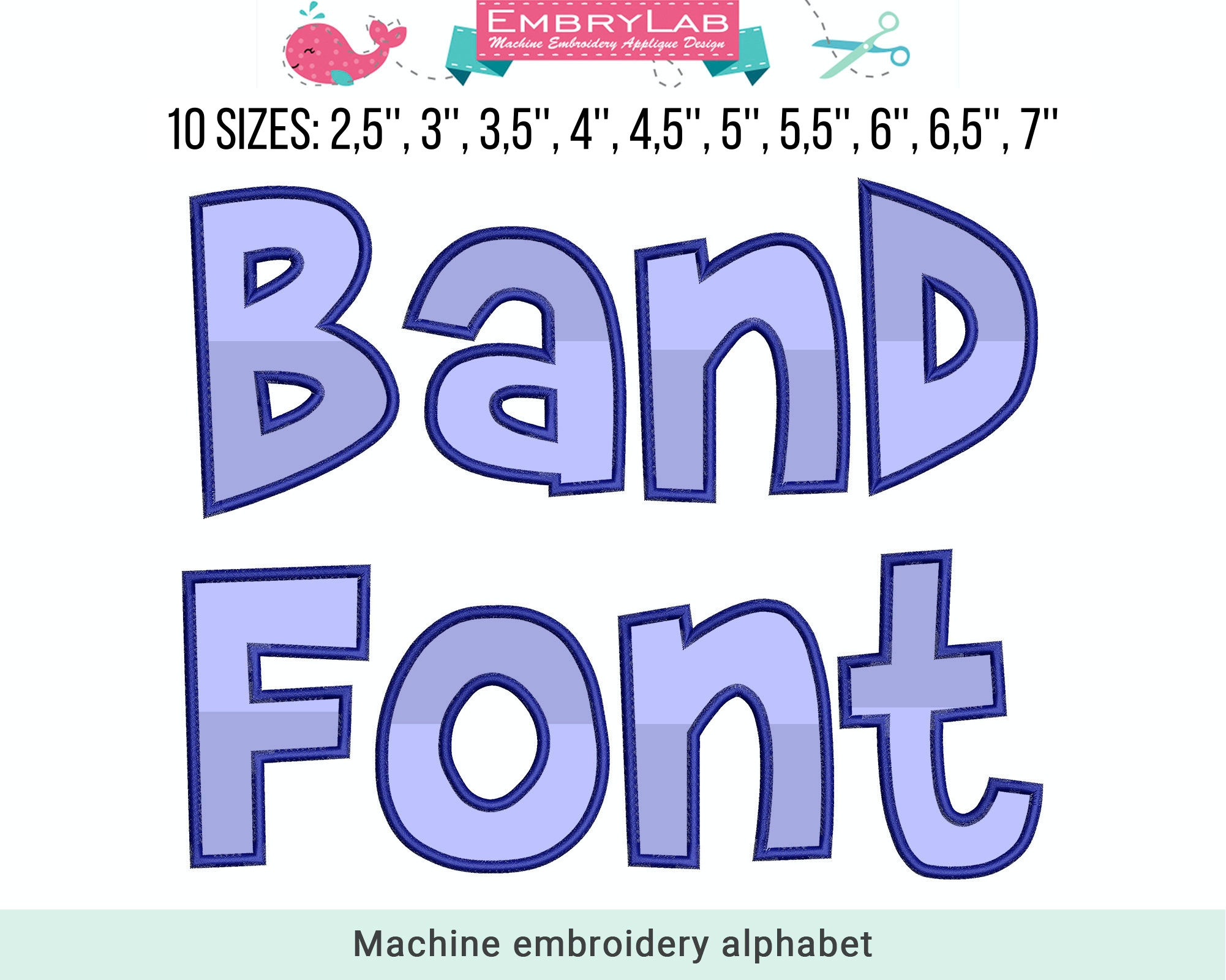 Embroidery Font Applique. BX+10 Formats. Awesome Appliqué Font for Kids