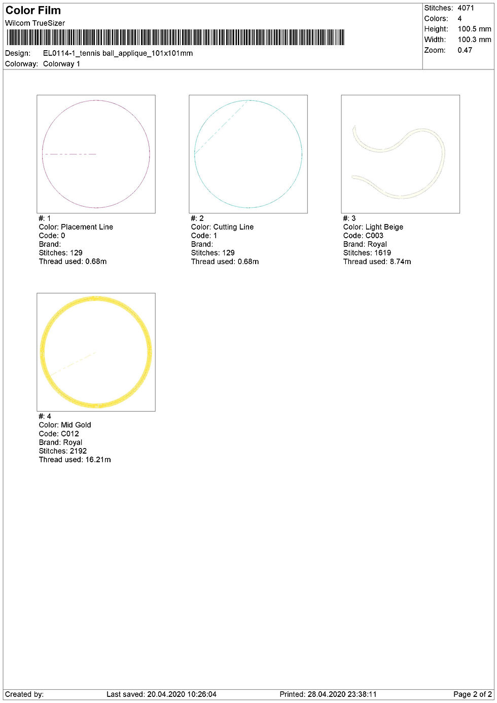 Thumbnail: Tennis Ball Applique Design. Machine Embroidery Design