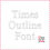 Thumbnail: Times Outline Embroidery Font. BX+10 Formats. Machine Embroidery Alphabet