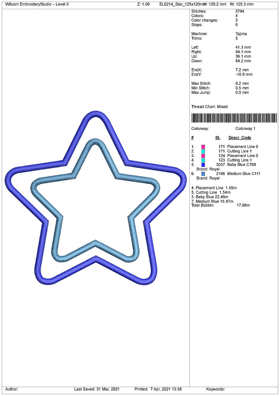 Thumbnail: Star Appliqué. Machine Embroidery Applique Design.