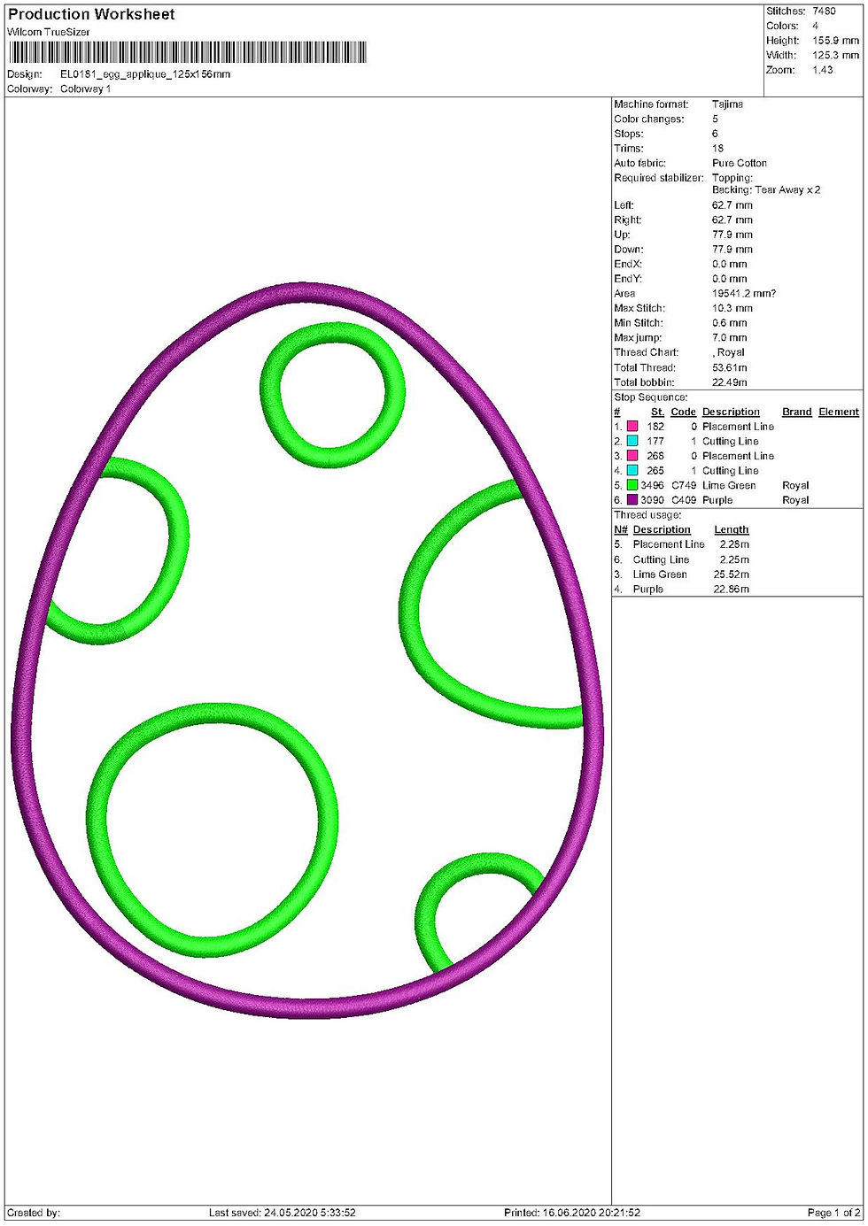 Thumbnail: Egg Appliqué. Machine Embroidery Applique Design.