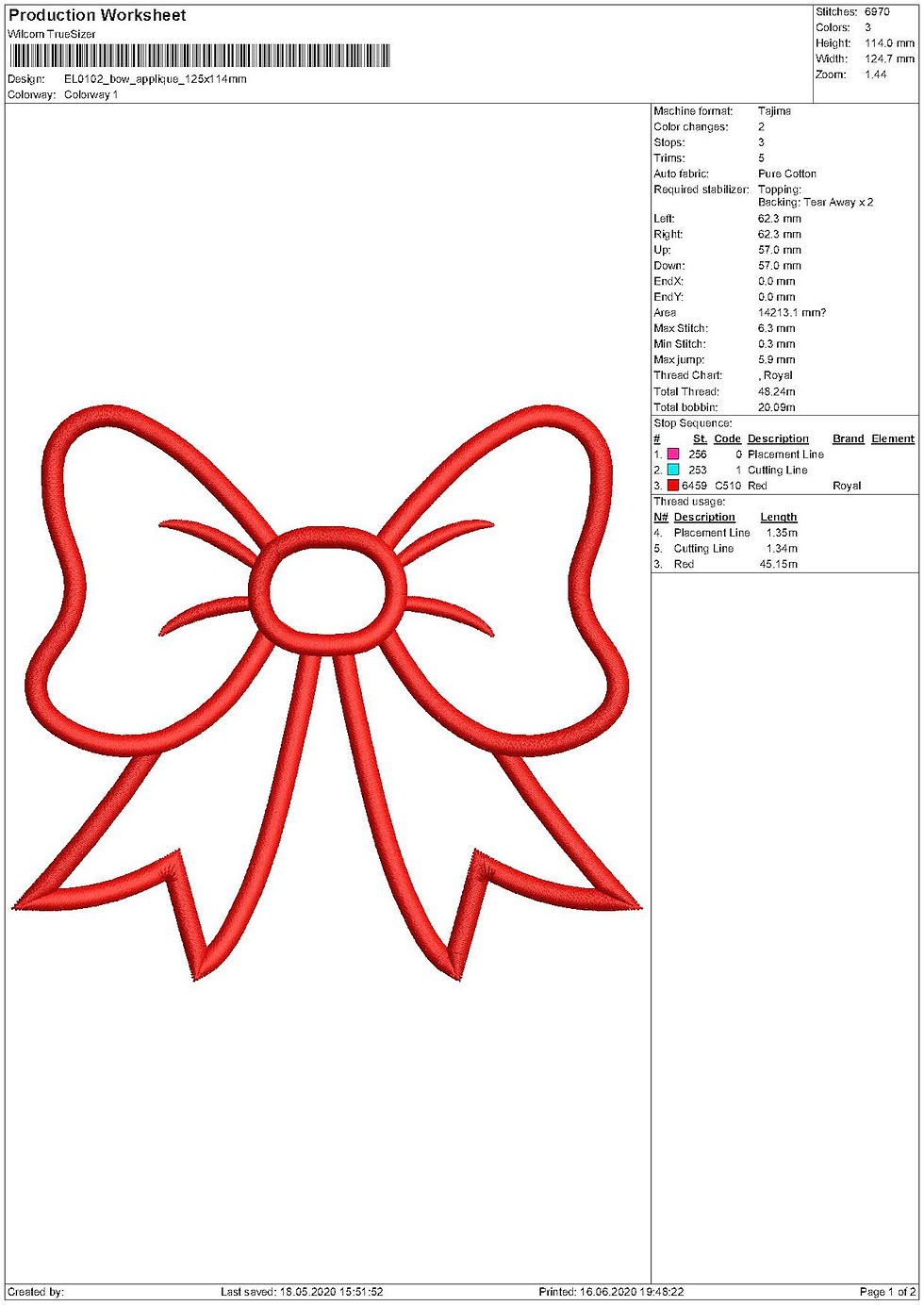 Thumbnail: Bow Embroidery Design. Machine Embroidery Design