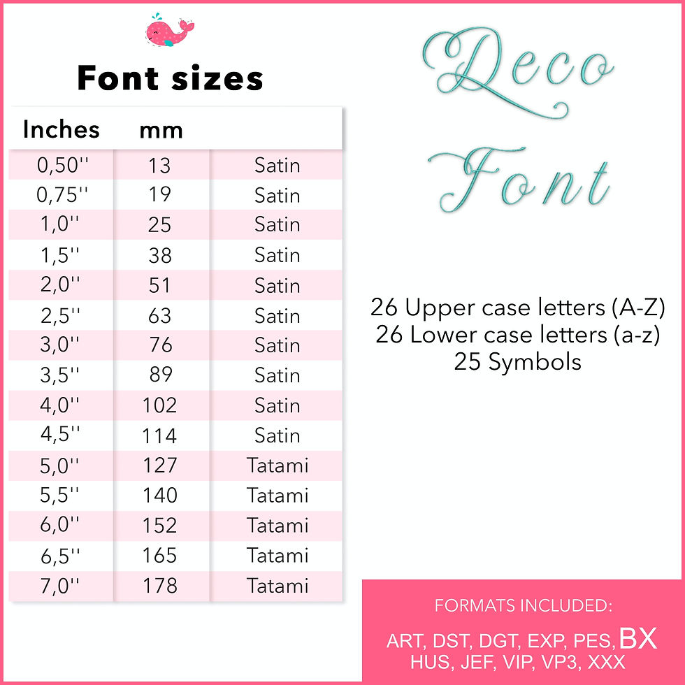 Thumbnail: Deco Embroidery Font. BX+10 Formats. Block Machine Embroidery