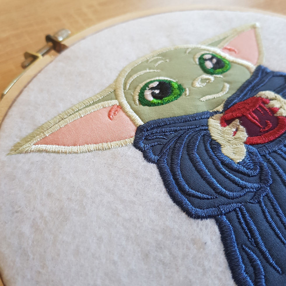 Thumbnail: Baby Yoda Appliqué. Star Wars. Machine Embroidery Applique Design