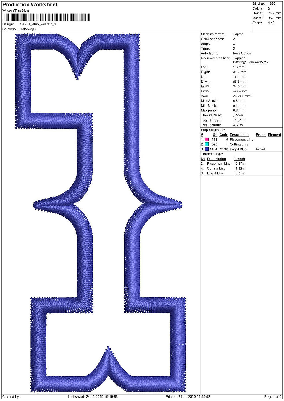 Thumbnail: Western Font. BX+10 Formats. Machine Embroidery Alphabet Design