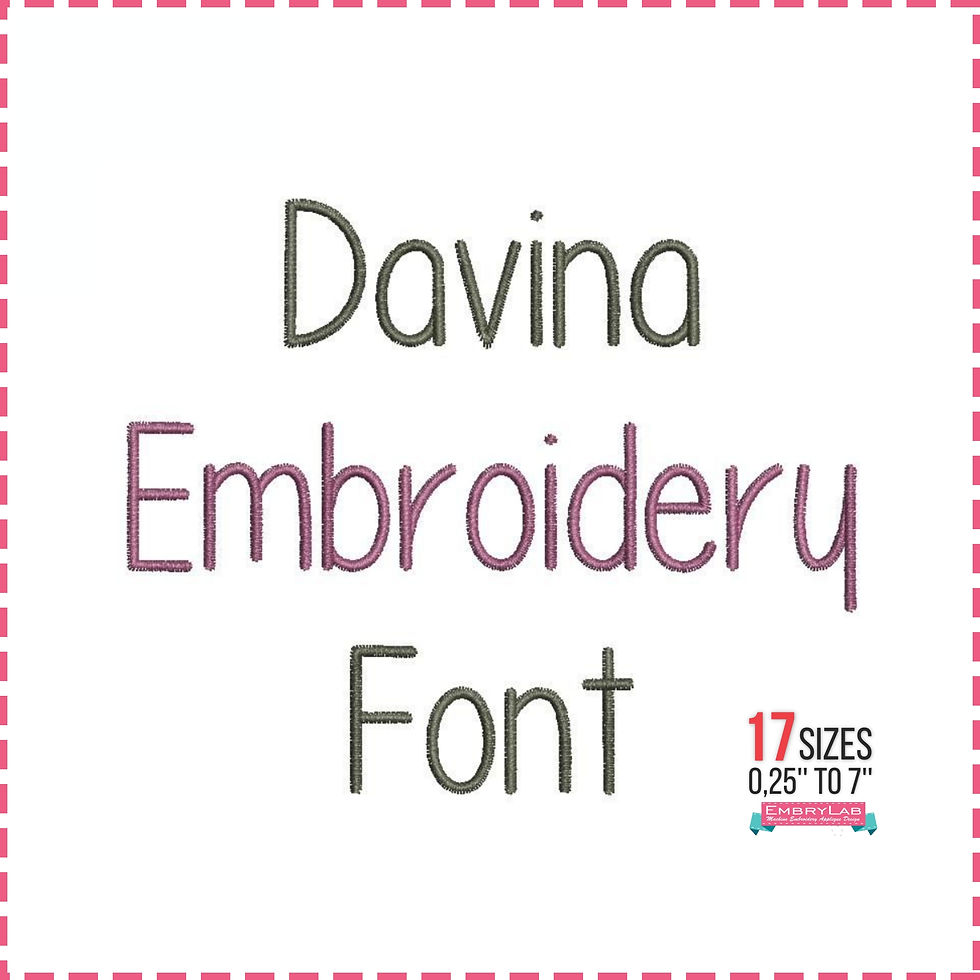 Davina Embroidery Font. BX+10 Formats. Machine Embroidery Alphabet