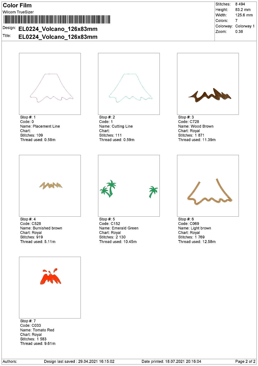Thumbnail: Volcano Appliqué. Machine Embroidery Applique Design.