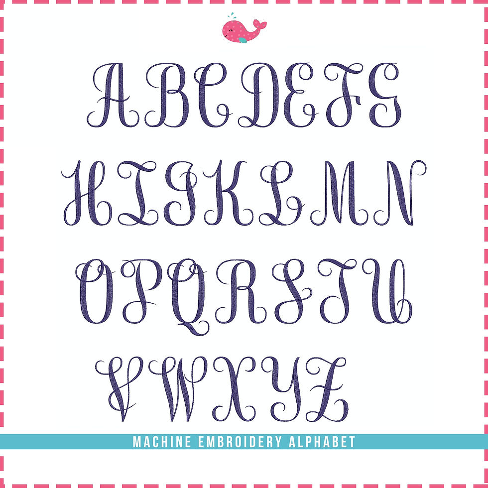 Thumbnail: Free Monogram Font. BX+10 Formats. Block Machine Embroidery