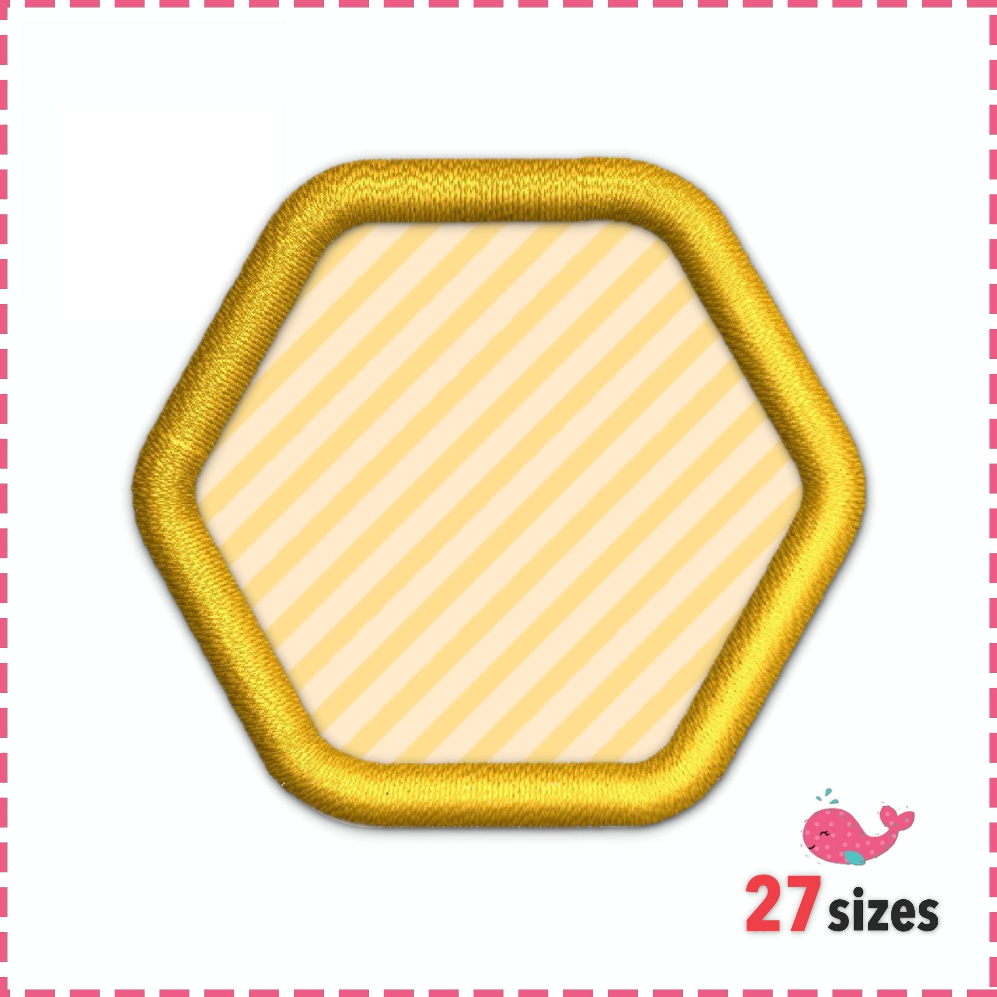 Sexangle Applique Design. Machine Embroidery Design. Digital Download