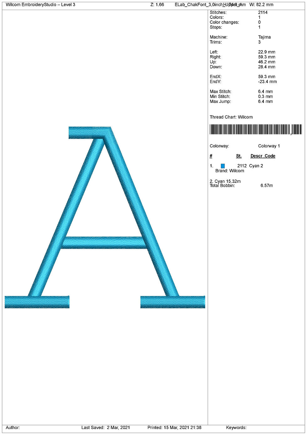 Thumbnail: Chak Embroidery Font. BX+10 Formats. Block Machine Embroidery