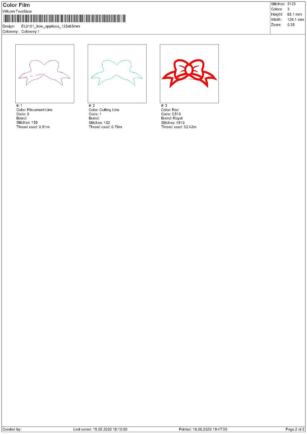 Thumbnail: Bow Embroidery Design. Machine Embroidery Design