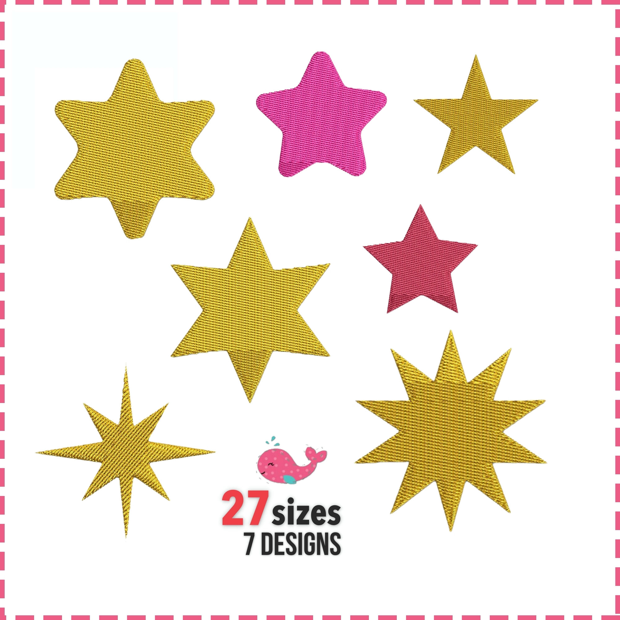 Stars Design Set. Machine Embroidery Applique Design