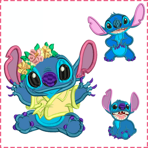 Stitch Appliqué Set. Lilo and Stitch. Machine Embroidery Applique