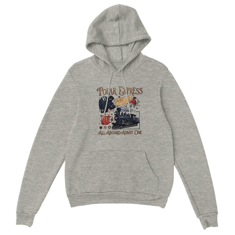 Polar Express ticket holder hoodie for Christmas or gifts