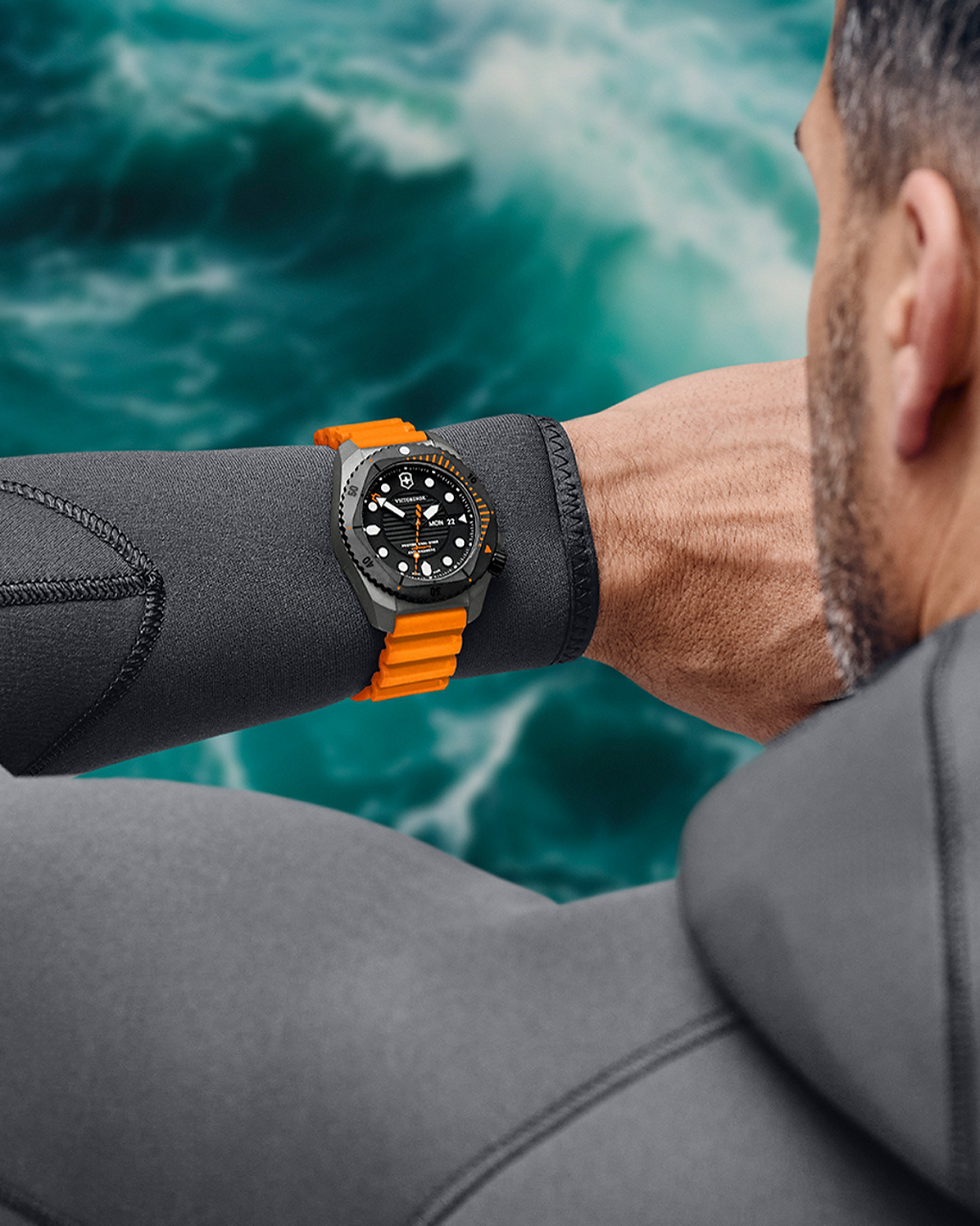 Miniatura: Relógio Dive Pro Automático Titânio Laranja