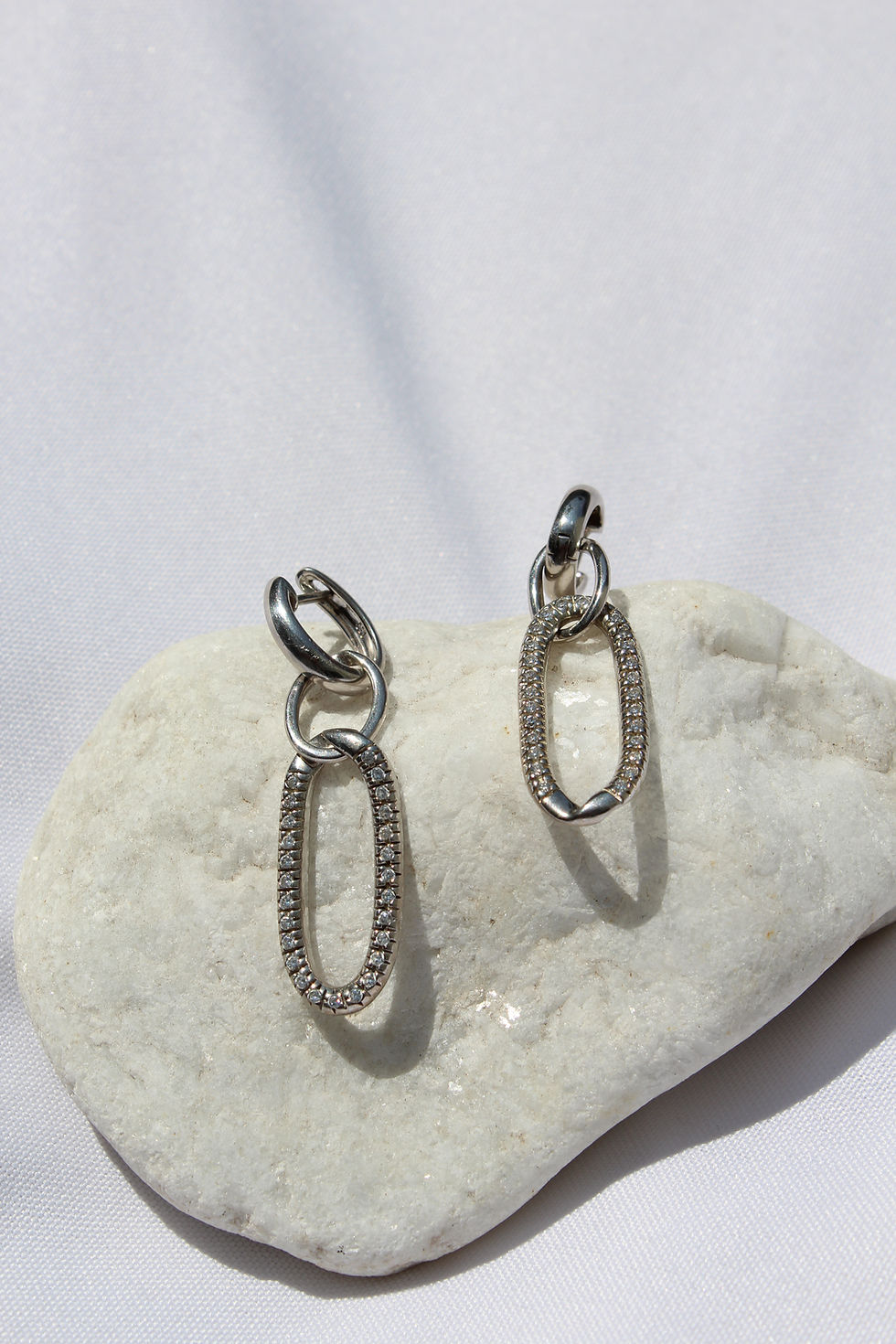 Miniatura: Brinco Argola Dupla com Zircônias Brancas