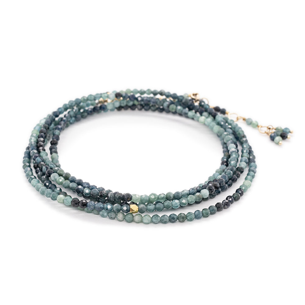 blue tourmaline wrap bracelet